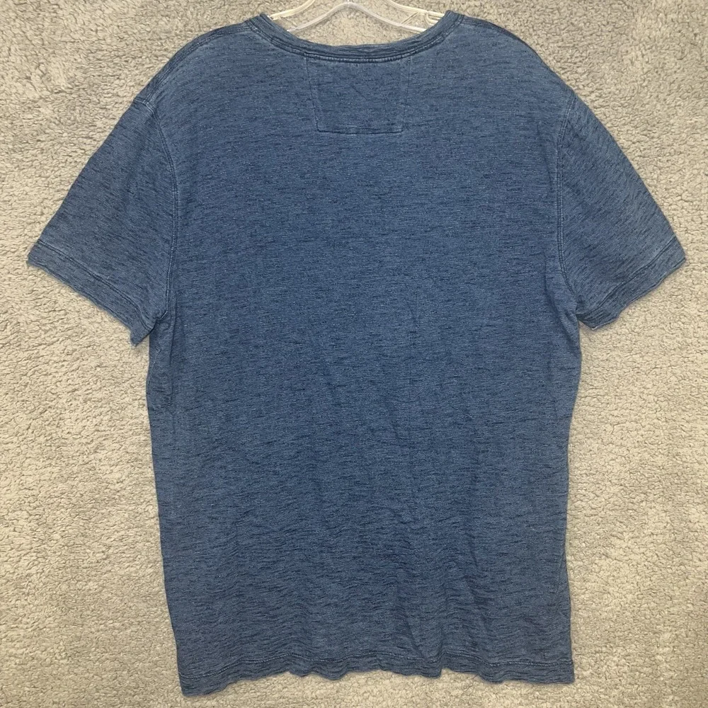 Banana Republic T Shirt Men's Sz L Heather‎ Blue Pocket Short Sleeve V Neck Tee